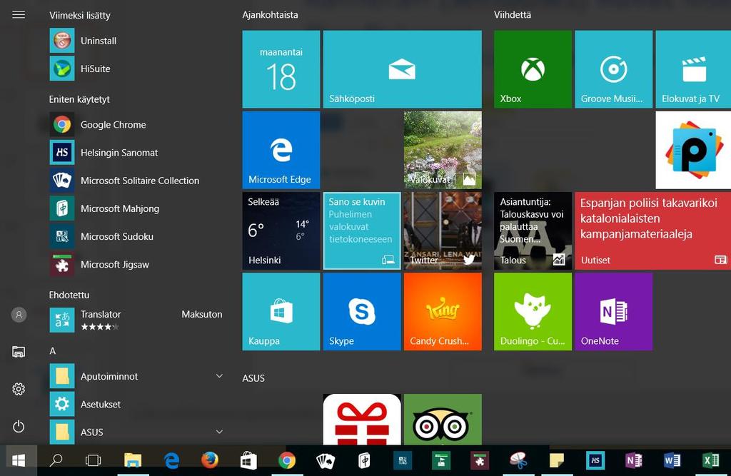 Windows 10 koneella