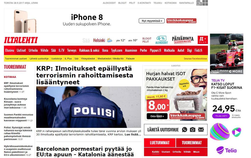 MAINONTA Bannerit Mediasivustot Google Display Affiliate verkostot Hakukoneet