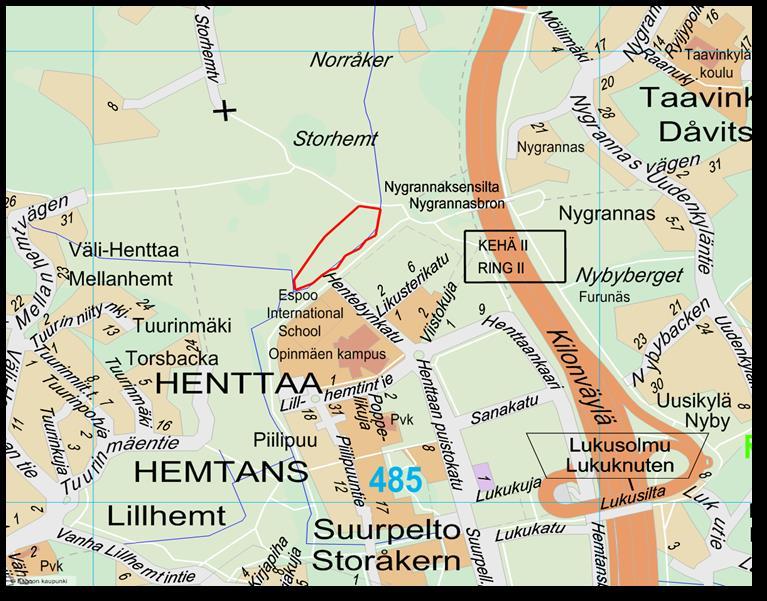 Valtuusto 20.03.2017 Sivu 4 / 4 Kartta 1. Kohteen sijainti opaskartalla Kartta 2.