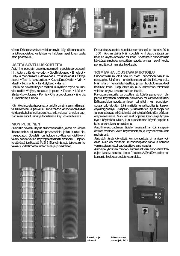 AUTOMAATTISUODATIN, SARLIN LIITE 6 (Heco Auto-Line sarjan suodatin