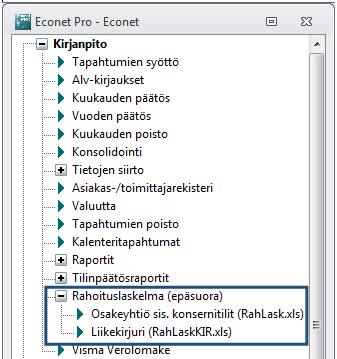 Sivu 4 (21) Epäsuora rahoituslaskelma Käyttöönotto Vinkki.doc Epäsuora_Rahoitus laskelma.doc Jossa on vinkkejä rahoituslaskelman määrittelyssä ja havaituista ongelmista.