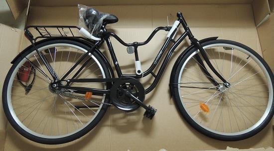 M74 Polkupyörä Solifer Classic 28", 1 vaihteinen, musta M75 Sekalaista tavaraa Laatikollinen; painonnostovyö x4, vinyylilevy x monta, kotimokkula B351s-22 M76 Televisio ProCaster LE-32F407W LED TV,