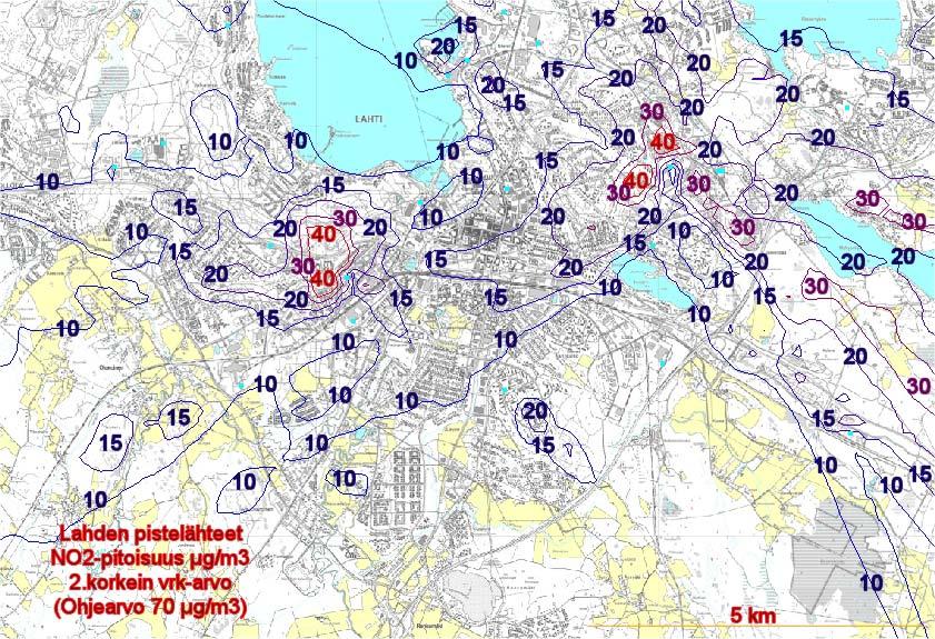 Korkeimmat pistelähteiden aiheuttamat