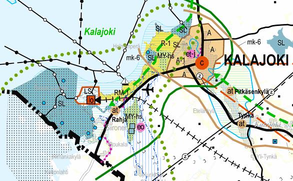 32 4. SUUNNITTELUALUEEN NYKYTILA Kalajoen Rahja Kalajoella on voimassa Pohjois-Pohjanmaan maakuntakaava (YM 17.2.2005). Rahja on satama-aluetta (LS) sekä logistiikka-aluetta (lo).