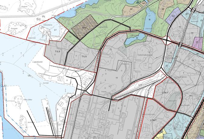 38 4. SUUNNITTELUALUEEN NYKYTILA Raahen Lapaluoto Lapaluodossa on voimassa Raahen keskeisten taajama-alueiden osayleiskaava (kv 2007), (kuva 23).