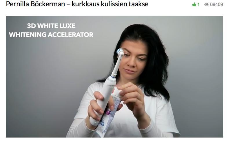 Pernilla Böckerman + Oral-B Oral-B:n kampanja, jossa esiteltiin Genius-sähköhammasharjaa ja kahta uutta