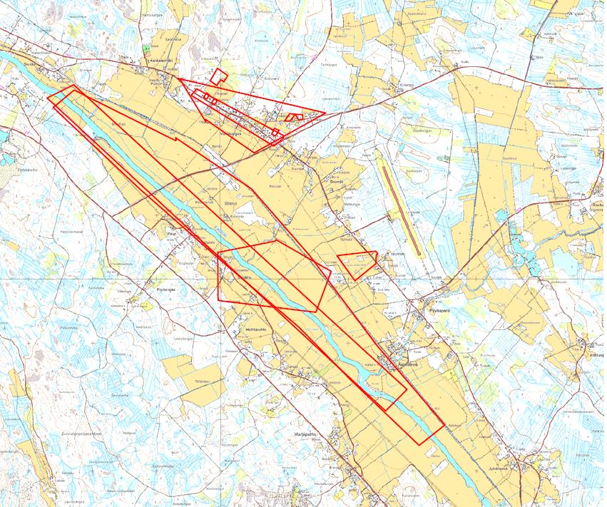 42 Sähköiseen kyselyyn vastanneet henkilöt pääsivät osoittamaan kartalle ne alueet, jotka tulisi säilyttää rakentamattomana. Yhdeksän vastaajaa osoitti kartalle haluamansa alueet.