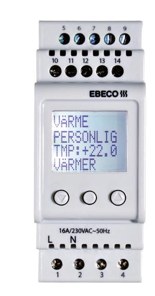 Ohjaus EB-Therm 800 4 käyttötilaa NTC/PTC ELTC-21 Pt-100 IP20 DIN-asennettu IP20 DIN-asennettu EB-Therm 800 on ainutlaatuinen DIN-asennettu termostaatti, jossa on mahdollista valita neljä eri