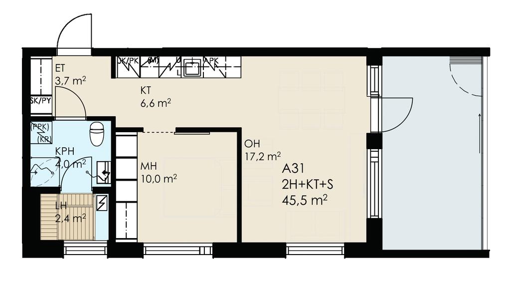 2h + kt + s 45,5m² A31 majakanvalo.