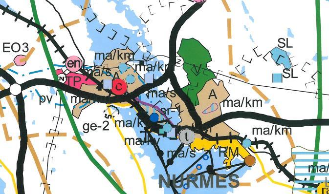 15 Kuva 8: Ote maakuntakaavasta Kaavamuutosalue on maakuntakaavaehdotuksessa: - Taajamatoimintojen aluetta (A) Maakuntakaavan täydennys, 2. vaihe on hyväksytty 4.5.2009 ja se on vahvistettu ympäristöministeriössä 10.