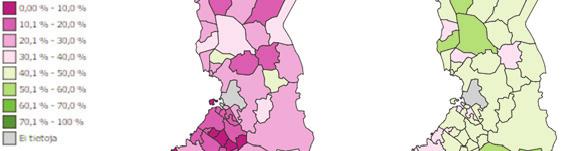 Influenssarokotuskattavuuksien vaihtelua pikkulapsilla ja 65 vuotta täyttäneillä kaudesta 2012 2013 lähtien on havainnollistettu kuvassa 20.