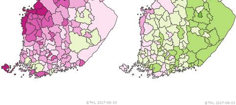 Kuluneen kauden ikäryhmäkohtaiset rokotuskattavuustiedot laskettiin valtakunnalliseen rokotusrekisteriin kertyneistä influenssarokotustiedoista ajalta 1.8.2016 3.