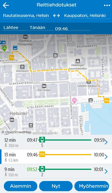 Reaaliaikatiedot: GTFS-realtime (GTFS-RT) Ajoneuvojen sijainnit ja pysäkkitapahtumat (Vehicle Positions) Koordinaatit ja tieto lähdön seuraavasta pysäkistä Päivitykset