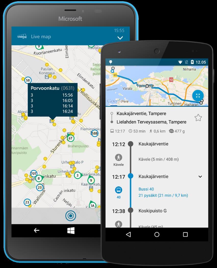 Digitransit-rajapintojen käyttäjät Digitransit-reittioppaat Muut reittiopaspalvelut ja mobiilisovellukset Oulun liikenne pilotti: https://pilot1.its-oulupilots.