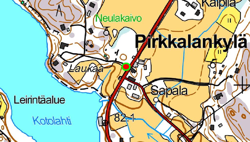SIJAINTIKARTTA 3 MK 1: 5 000 tutkimuskohteen viitteellinen sijainti Kaivausalueen keskikoordinaatti ETRS-TM35FIN-järjestelmässä: p 6 818 056 i 316 596 Pohjakartta: Maanmittauslaitos.