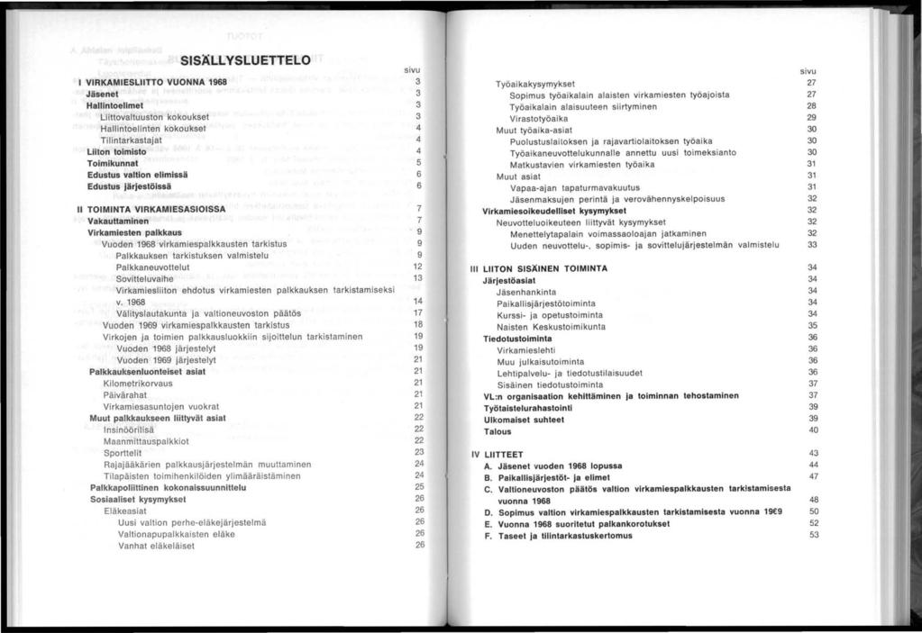 ! VRKAMESLTTO VUONNA 1968 Jäsenet Hallntoelmet Lttovaltuuston kokoukset Hallntoelnten kokoukset Tlntarkastajat Lton tomsto Tomkunnat Edustus valton elmssä Edustus järjestössä SSÄLLYSLUETTELO " TOMNTA