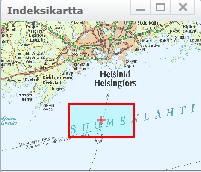 Jos valittuja kohteita on useita, klikataan haluttu kohde aktiiviseksi Info karttakohteen tiedot -ikkunan keskiosasta Kohteet -osiosta, ja sen jälkeen klikataan -painiketta.