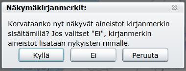 käyttämällä. Tämän jälkeen valitaan Näkymäkirjanmerkit Uusi kirjanmerkki. Esiin tulevaan ikkunaan kirjataan näkymän nimi.