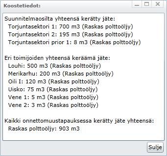 Muutosloki-ikkuna aukeaa myös automaattisesti onnettomustapausta avatessa. Kuva 4-47. Esimerkki Tapahtumaloki-ikkunasta.