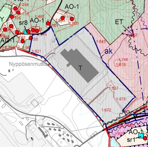 Kuva 5. Ote Vehniän eteläosan osayleiskaavaehdotuksesta Asemakaavat Alueella on voimassa Vehniän asemakaavan muutos, laajennus ja osittainen kumoaminen, Lentoasema.