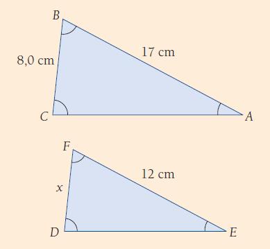 5 + 5 x Kerrtaan ristiin. 5 4 5(x + 5) 5 4 5x + 75 60 75 5x 55 : 5 x 0, 0 (m) 0. Kulma n 8 ja B 68. Kulma D n 84 ja E 8. Sivu B n 7 cm ja BC 8,0 cm. Sivu EF n cm. Lasketaan kulman C suuruus.