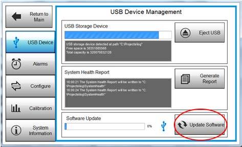 8 Settings 8.1 USB Device Management -näyttö ja ohjelmapäivitys Vaihe 6 Toimi Valitse USB Device Management -näytöllä Update Software. 7 8 9 10 11 Valitse Yes.