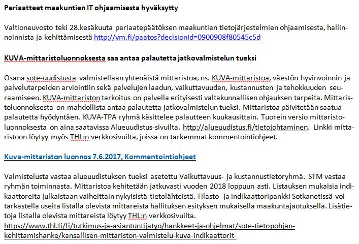 Ajankohtaista muutosjohtajilta 30.6.