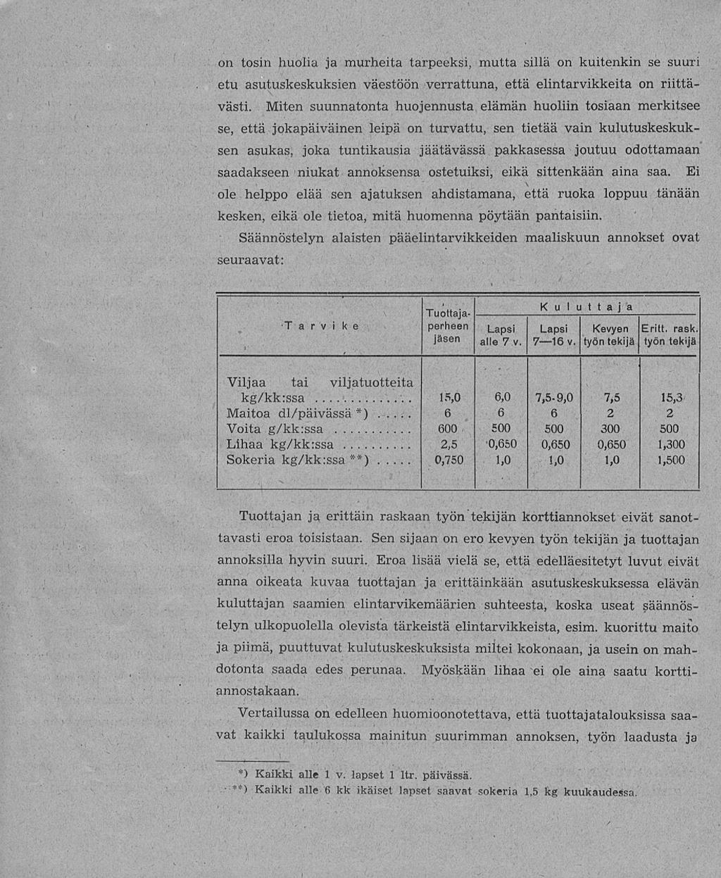 15,0 2,5 _ '.. on tosin huolia ja murheita tarpeeksi, mutta sillä on kuitenkin se suuri etu asutuskeskuksien väestöön verrattuna, että elintarvikkeita on riittävästi.