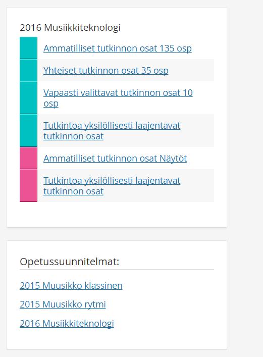 Sivu 14 / 14 12 OPETUSSUUNNITELMAT Ammatillisen koulutuksen opetussuunnitelmat löytyvät ylävalikon