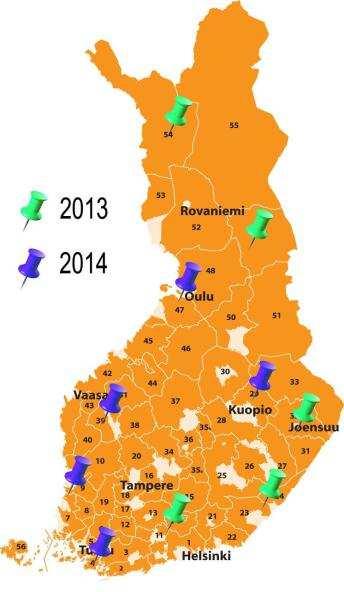 Alueelliset innovaatioleirit 2013-2014 - yhteistyön vahvistaminen alueiden toimijoiden kesken - uusien toimintatapojen, asioiden ja tuotteiden kehittäminen yhdessä 2013 Pohjois-Pohjanmaa ja Kainuu