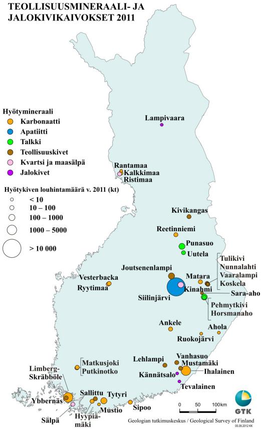 Teknologiateollisuuden päätoimialojen liikevaihto-osuudet ELY-alueittain 2012 Yritysten