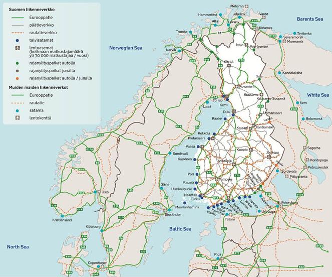 Infrastruktuuri ja kuljetukset Infrastruktuurin Liikennejärjestelmäsuunnitelmista nostettuja esimerkkejä aluerakenteellisesti tärkeistä kehityssuunnista Läpileikkaavia teemoja: Yhteydet
