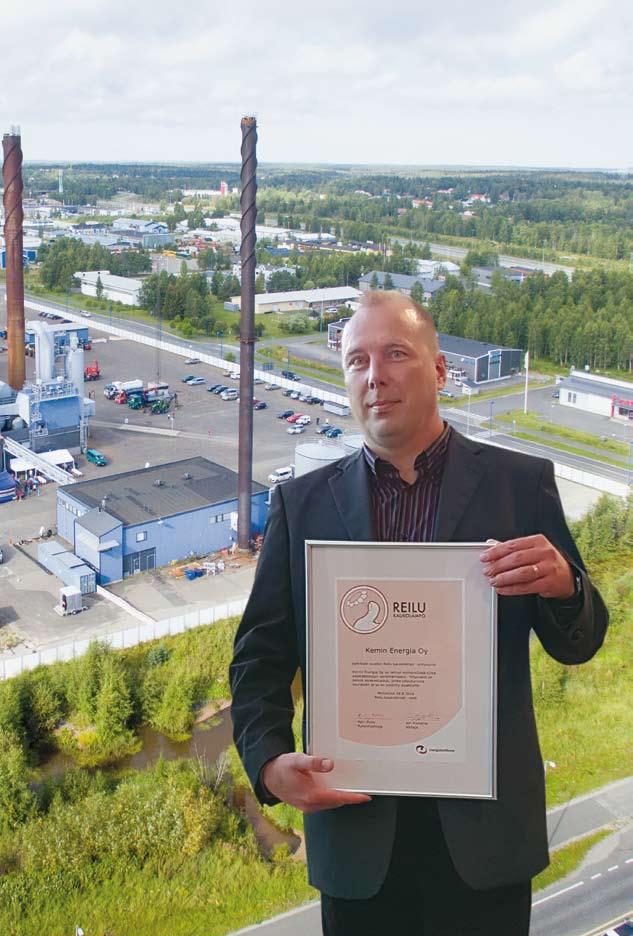 Kemin Energia Oy:n kaukolämpöjohtaja Jani Peurasaari pokkasi elokuussa Vuoden 2016 Reilu kaukolämpö