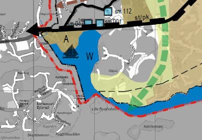Helsingin Hallinto-oikeus kumosi valtuuston päätöksen siltä osin, kun se koskee Majvikin alueelle osoitettua taajamatoimintojen aluetta (A). Utdrag ur generalplan för Sibbo 2025 (fullmäktige 15.12.