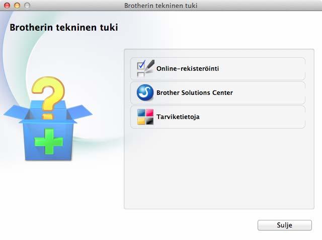 Yleisiä tietoja Brotherin tekninen tuki (Windows ) 1 CD-ROM-levy sisältää kaikki tarvitsemasi yhteystiedot, kuten internet-tuen (Brother Solutions Center) yhteystiedot.