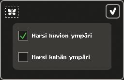 Kirjontatiedot (E, F, G) Nykyisen värialueen nykyinen tikki näkyy kuvan vieressä (E). Vinoviivan jälkeinen numero kertoo nykyisen värialueen kokonaistikkimäärän.