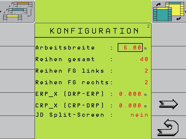 Kokoonpano 2 5. ERP_X Merkintä kylvövaunun akselin etäisyyestä kylvökiskoon. 1 2 3 4 5 6 7 6. CRP_X Merkintä traktorin kytkentäpisteen etäisyyestä kylvökoneen akseliin. 1. Työleveys nna koneen leveys metreinä kahen esimaalin tarkkuuella.