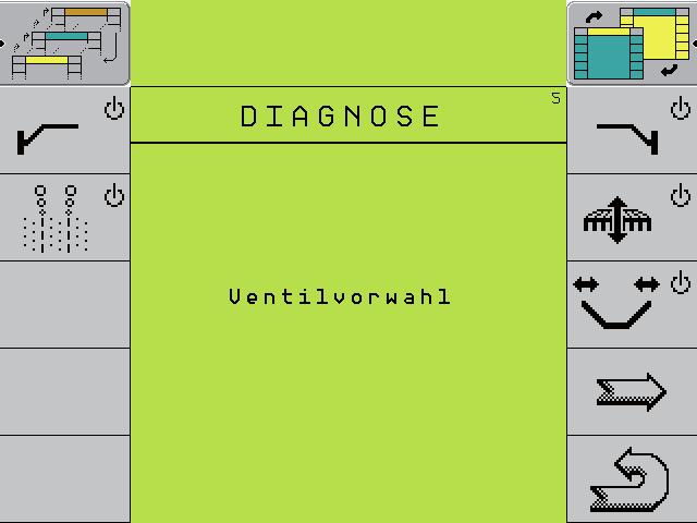 Diagnoosi 5 Tästä voiaan tarkastaa hyraulisen uraosoitinohjauksen ja ennakonmerkitsijän toiminnot sekänoston ja käännön hyrauliset toiminnot.