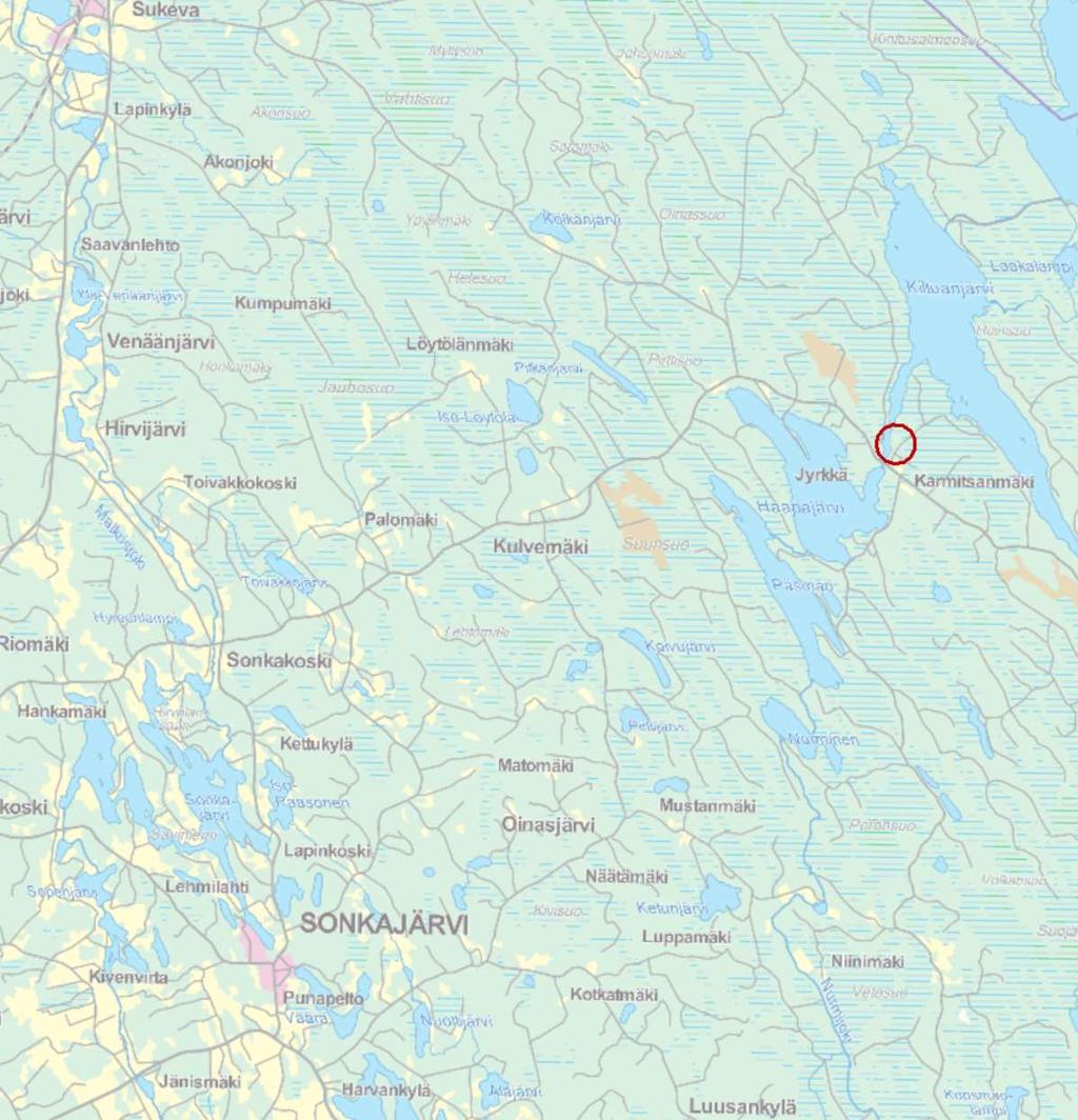 SONKAJÄRVI Jyrkän ranta-asemakaava Maankäytönsuunnittelu 1 Perus- ja tunnistetiedot 1.1 Kaavan nimi ja tavoite 1.2 Alueen sijainti Ranta-asemakaava koskee Jyrkän alueen tiloja 3:3 ja 29:0.