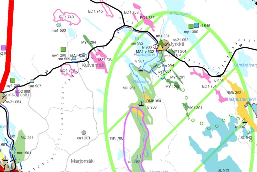 SONKAJÄRVI Jyrkän ranta-asemakaava Maankäytönsuunnittelu 4 Suunnittelutilanne Maakuntakaava