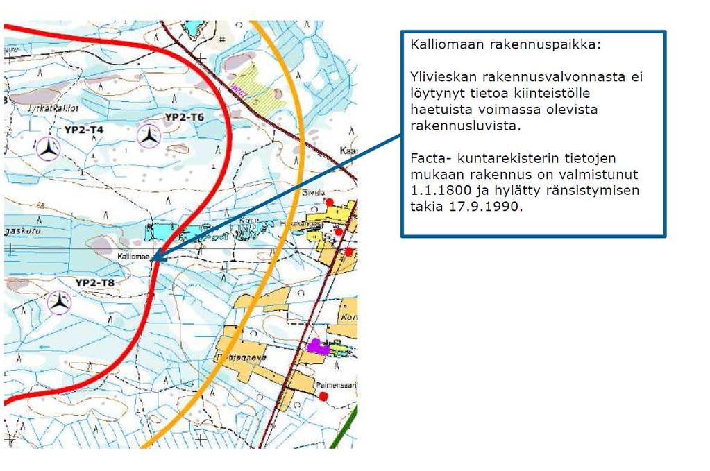 FCG SUUNNITTELU JA TEKNIIKKA OY KAAVASELOSTUS 56 (79) Edellä mainittujen kohteiden lisäksi alueella sijaitsee 2 kpl rakennuspaikkoja Kalliomaa ja Nevala, joita ei voida tulkita käyttötarkoitukseltaan
