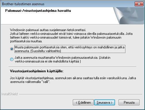 Lngton verkko Windows Ohjinten j ohjelmien sentminen (Windows XP Home / XP Professionl / Windows Vist / Windows 7 / Windows 8) 9 Ennen sennust b Npsut Asenn MFL-Pro Suite j Kyllä, jos hyväksyt