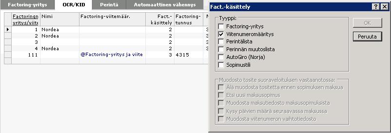 o viitenumero voi sisältää myös pelkän laskunumeron, jolloin sovellus hakee asiakasnumeron laskunumeron perusteella laskutiedoista Viitesuoritusten sisäänluvun asetukset.