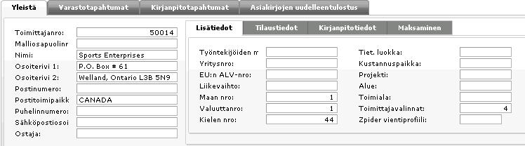 2.1.4 Toimittajatiedot 2.1.4.1 Pankkitili Osto Toimittajat Maksaminen valinnalla tallennat toimittajakohtaiset tilitiedot. Toimittajien pankkitilien tulee olla IBAN-muodossa. Toimittajan pankkitili.