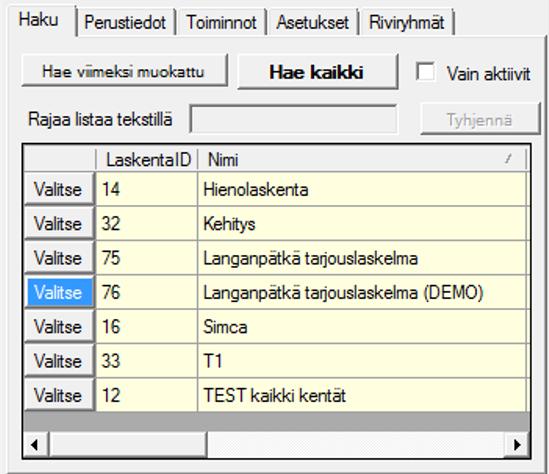 Voidaan myös kopioida pohjaksi jokin olemassaoleva