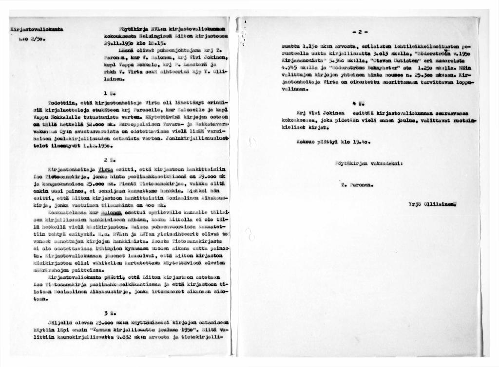 .dr j >s to v a lio k u n ta a io /5o* ig t& k lrla «Viita k i r ja u to v u lio k u m u n kokoukseeto ii«l r in g is s ä t i i t o n.lr ju cto u ea 9.1i.l95*> Klo le.