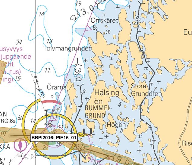 15 14-2016 Fartyg som rör sig i området ska sakta farten och undvika att orsaka svall i närheten av arbetsfartyget. Under sjömätningen rör sig sjömätningsfartyget på ett avvikande sätt i farlederna.