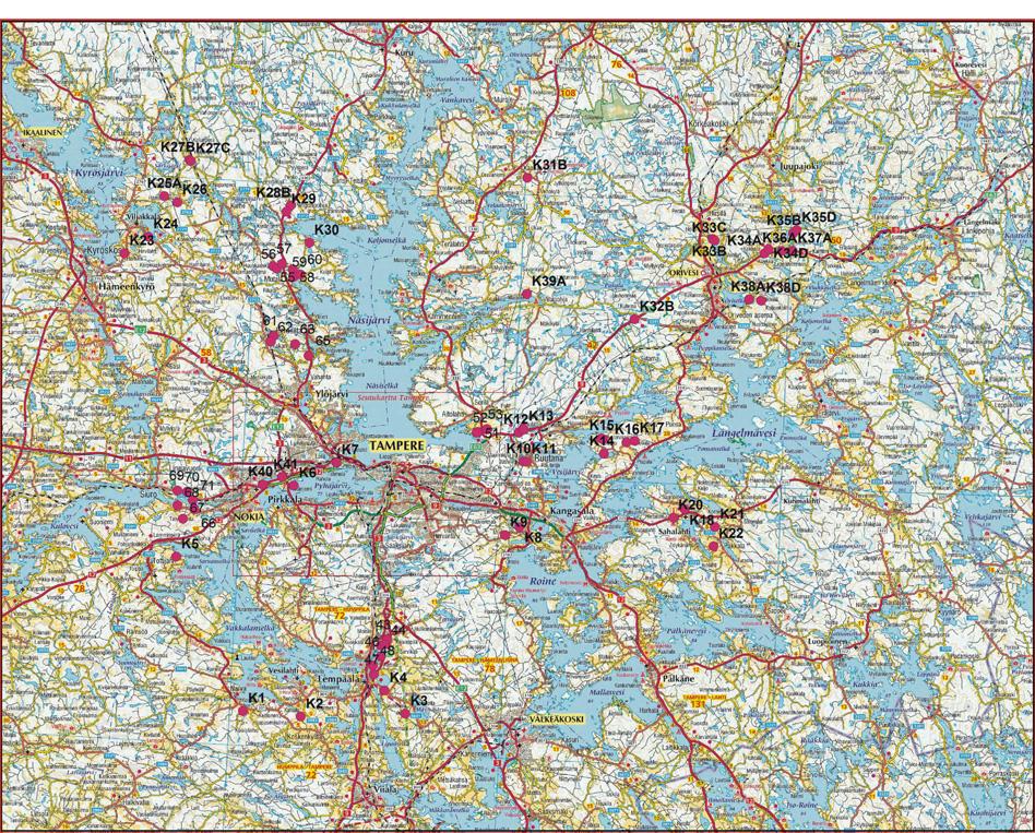 63 muutoksia sähkömagneettisten mittausten reaalikomponenttiin, mikä täytyy tulkinnassa ottaa huomioon. Johtavia mineraaleja esim.