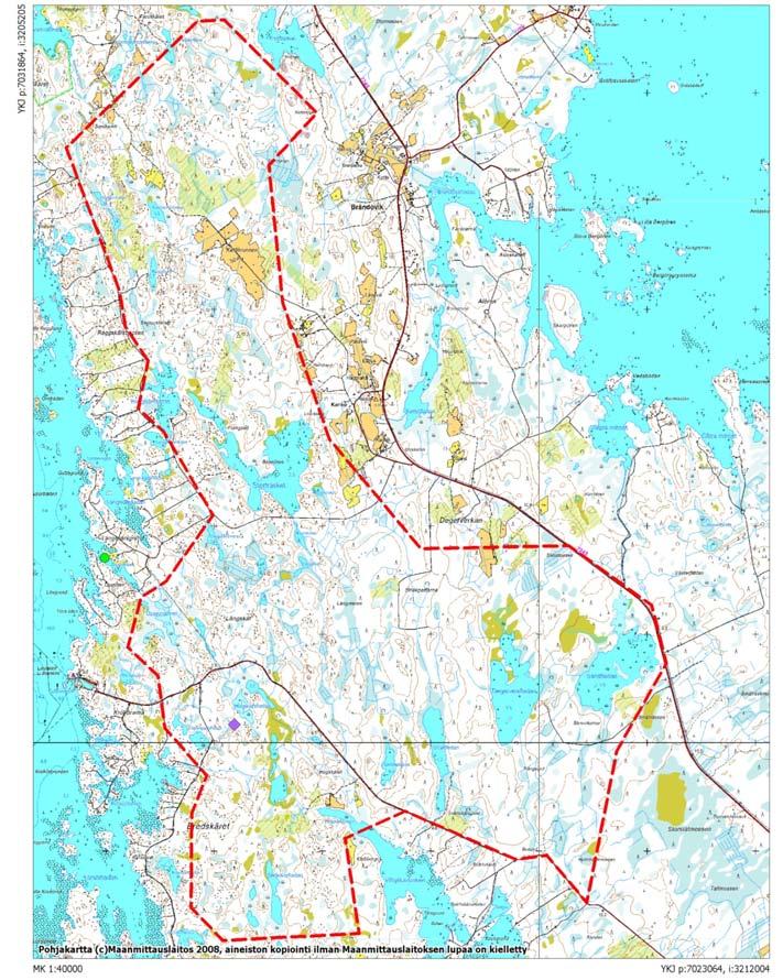 6.2. Mustasaari Raippaluoto Kartta Raippaluodon tuulivoimapuistoalueesta ja puiston kohteista