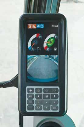 Polttoaineenkulutus ja kytkimet takakameran näytössä Kaivutilan kytkin Monitorin